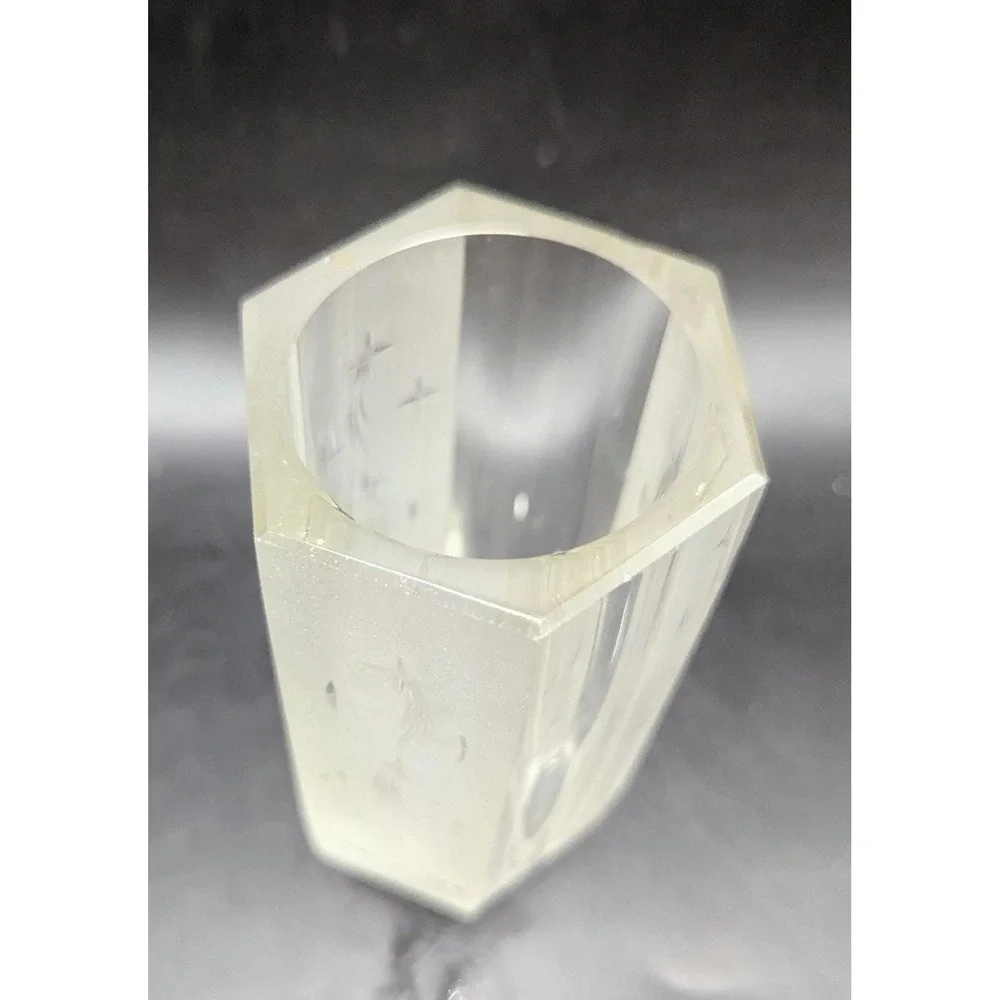 Vintage Art Deco Kosta Engraved Vase Shooting Starts Starburst Vase